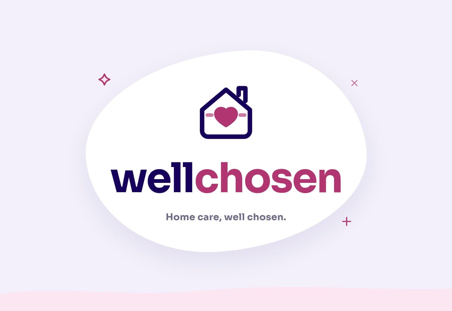 The WellChosen logo: a house with a heart, above the words well chosen